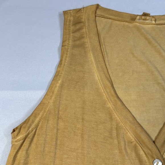 POL Gold Yellow Sleeveless Tank Top Small Vintage Distressed Trashed Look - Picture 5 of 10